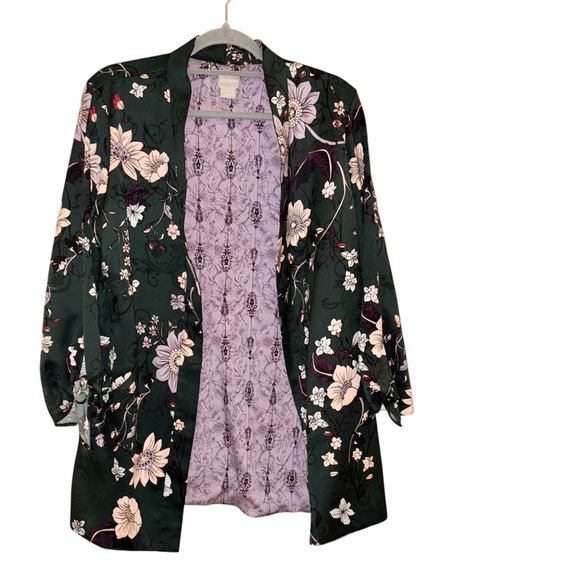 Chico's Jackets & Blazers - Chico’s Floral Tie-Sleeve Jacket green purple size‎ 1